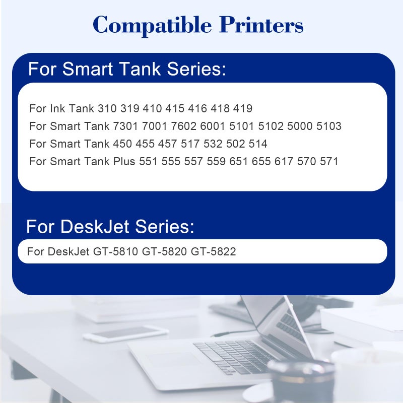 Pristar Compatible with HP 31 32XL Ink Bottle Set Compatible with HP Smart Tank 7301 7001 7602 5000 6001 5101 5102 5103 Plus 651 551 455 457 450 All-in-One Printer (165 ML 32XL Black Ink 100 ML 31 CMY - Image 3